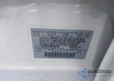 2015 Nissan Sentra Sv из США, поврежденный, VIN 3N1AB7AP0FL643708